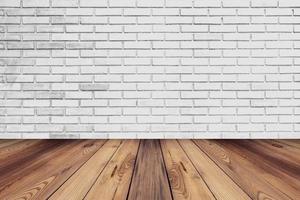white brick wall room and floor background texture photo