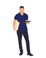 Delivery Guy, Delivery Man Holding Box Illustration vector