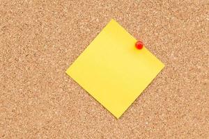 Sticky yellow blank note with space for text. photo