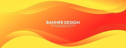 plantilla de banner de onda de fluido naranja abstracto vector