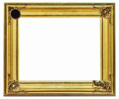 golden frame on white background with clipping path. photo