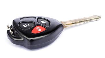 Car remote key isolated on white background. photo