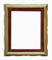 wood golden frame with clipping path. photo