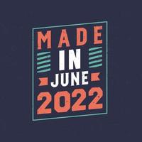 Made in June 2022. Birthday celebration for those born in June 2022 vector