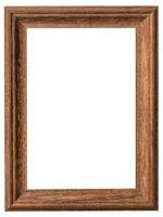 wood frame vertical with clipping path on isolated white background photo