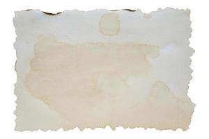 antiguo papel en aislado blanco con recorte camino. foto