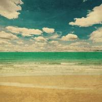 beach sea and grunge canvas texture vintage background. photo
