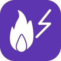 Unique Electricity Fire Vector Icon