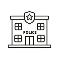 Police station icon in linear style isolated on white background vector