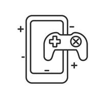 Mobile gaming icon in linear style vector