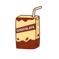 Chocolate milk with box package vector illustration