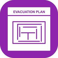 icono de vector de plan de evacuación