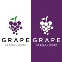 Natural organic grapes Logo template design for business,wine shop, organic. vector