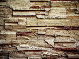 old pattern of decorative slate stone wall surface photo