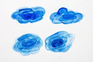 Beautiful watercolor clouds  hand paint on white background photo