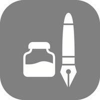 icono de vector de tinta y pluma