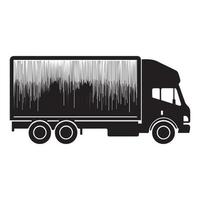 Fast shipping delivery truck flat icon vector black outline design, Shipment truck vector