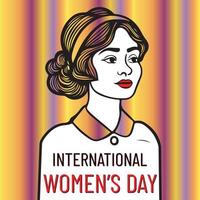 International women's day concept, women black outline flat vector illustration for women's day