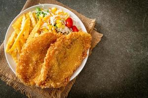 fish and chips with mini salad photo