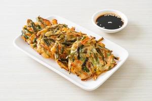 Pajeon or Korean pancake or Korean pizza photo