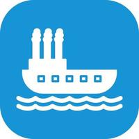 icono de vector de barco de vapor