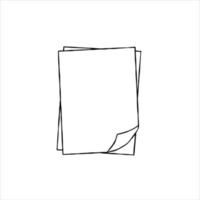 hoja de papel en blanco. página de un cuaderno y cuaderno para notas con espacio de copia. boceto dibujado a mano ilustración vector