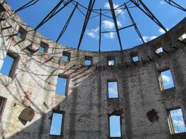 ruins of an old water tower view inside photo