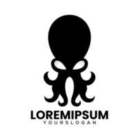 black shadow octopus logo design vector