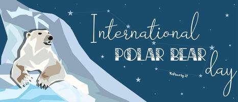 internacional polar oso día vector. polar oso día póster o bandera febrero 27 importante día vector