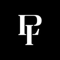 Monogram PL logo, LP logo icon vector template on black background