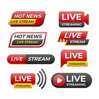 Live Streaming Label or Badge Collection vector