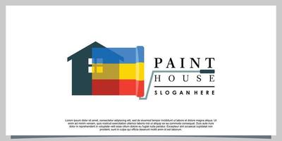 pintar casa logo diseño con modelo moderno concepto vector