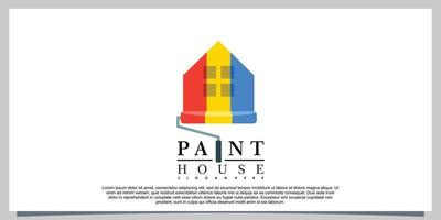 pintar casa logo diseño con modelo moderno concepto vector