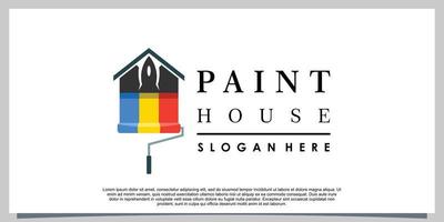 paint house logo design with template modern concept vector