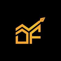 Diseño creativo del logotipo de la letra df con gráfico vectorial, logotipo df simple y moderno. vector