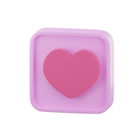 3D rendering pink heart isolated for valentine day png