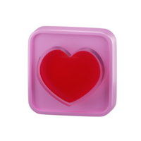 3d tolkning rosa hjärta isolerat för valentine dag png