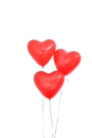 rosso cuore sagomato elio Palloncino isolato con corde, San Valentino giorno, La madre di giorno, compleanno festa design concetto. ritaglio sentiero. png
