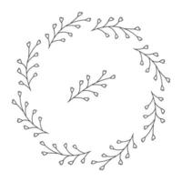 Garland second from one abstract branch. Doodle vector illustration.