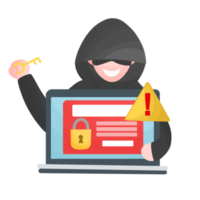hacker cibernético pirateando datos png