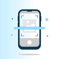 Scan image with smartphone camera  concept illustration flat design vector eps10. modern graphic element for landing page, empty state ui, infographic, icon