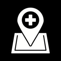 icono de vector de hospital de ubicación