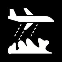 icono de vector de avión de bombero único