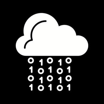 icono de vector de codificación de nube