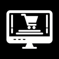 icono de vector de compras en línea