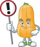 Butternut squash cartoon character style vector