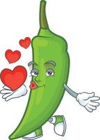 Green chili cartoon character vector