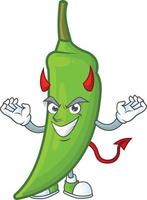 Green chili cartoon character vector