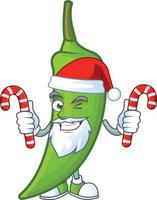 Green chili cartoon character vector