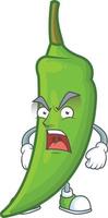 Green chili cartoon character vector